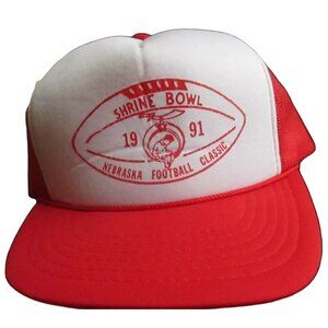 MASONIC SHRINER trucker Skater Cap  NOS True Vtg 90s 1991 NEBRASKA FOOTBALL OSFA